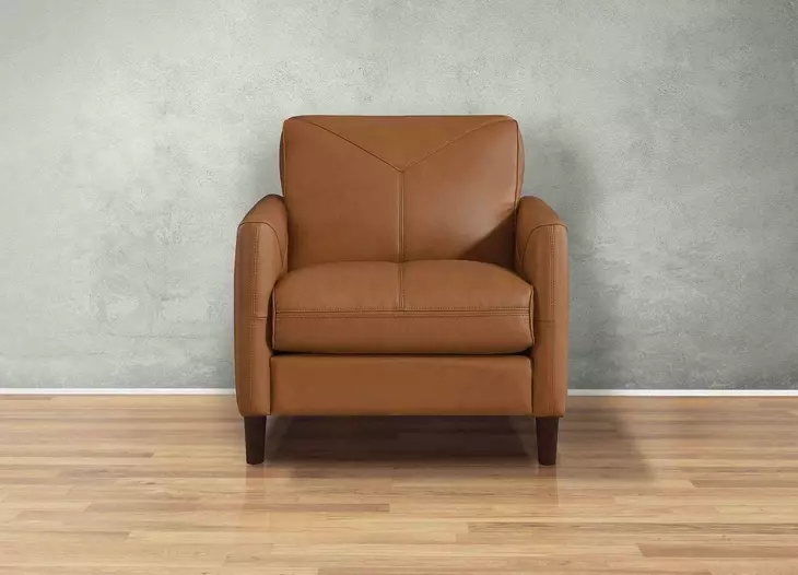 Yorwick Cognac Leather Upholstered Accent Chair