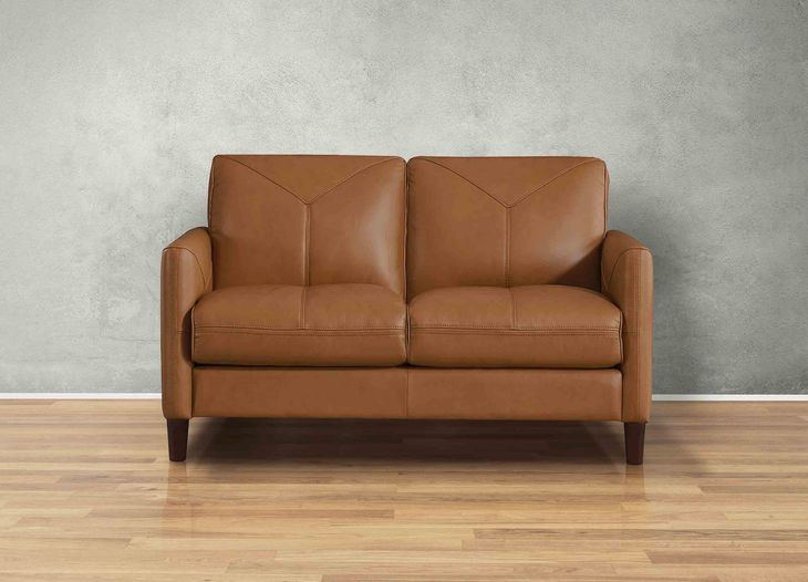 Yorwick Cognac Leather 57" Loveseat