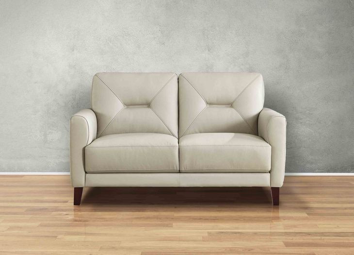 Elowen Vanilla Leather 57" Loveseat