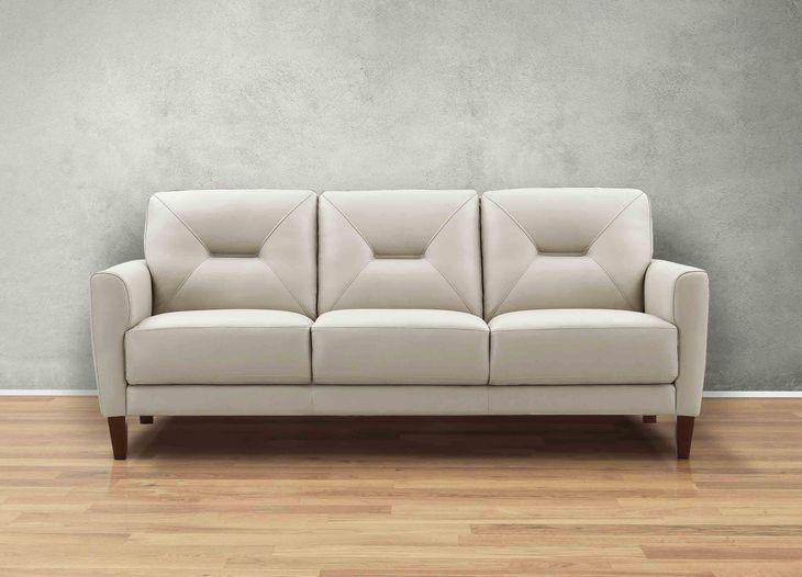 Elowen Vanilla Leather 80" Sofa