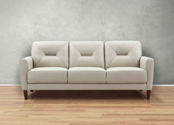 Elowen Vanilla Leather 80" Sofa