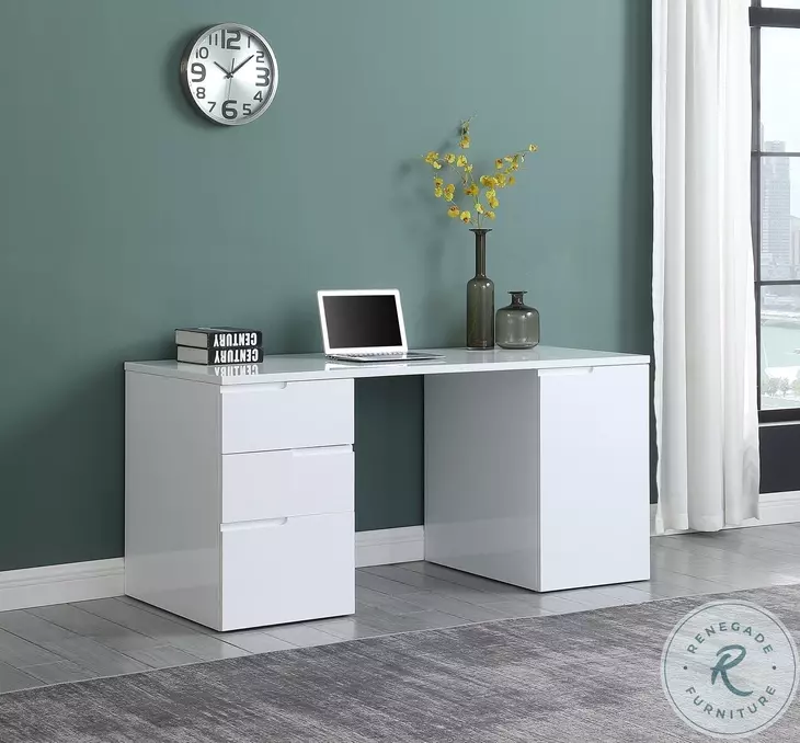 6906 Gloss White Desk