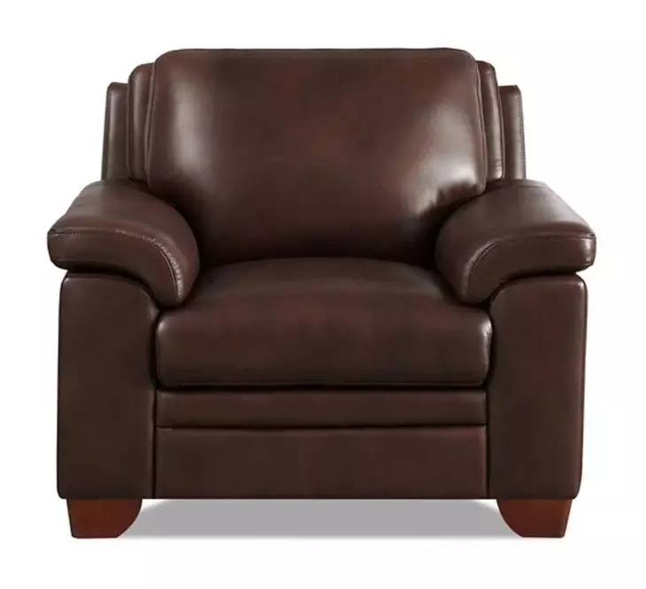 Ironvale Chestnut Leather Upholstered Accent Chair