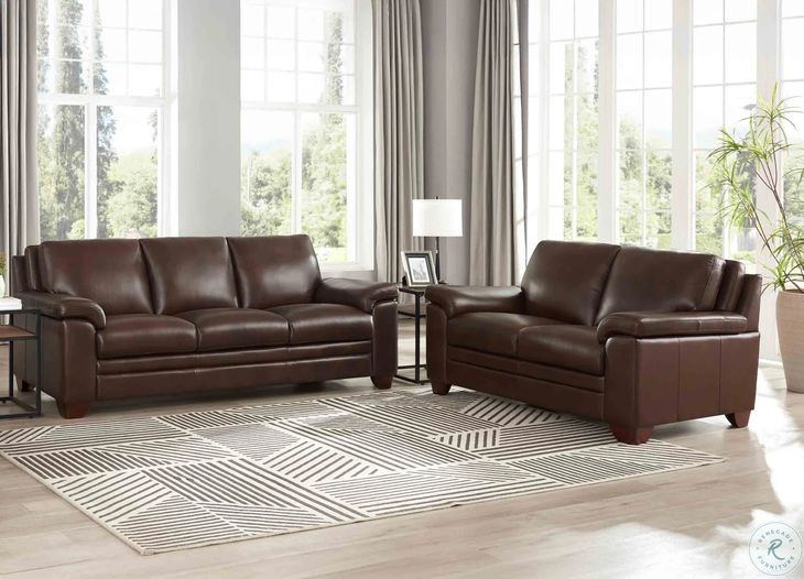 Ironvale Chestnut Leather 62" Loveseat