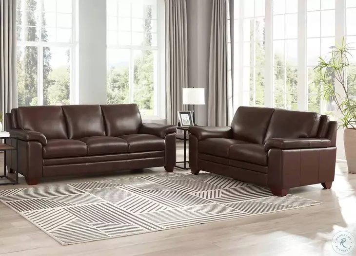 Ironvale Chestnut Leather 62" Loveseat