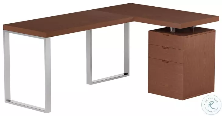 6921 Walnut Reversible Desk