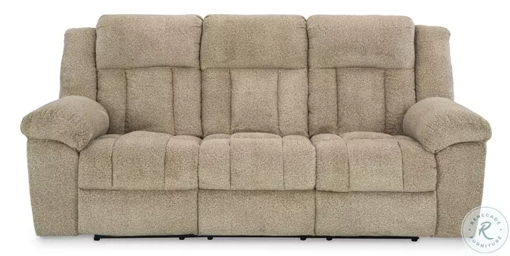 Tip Off Wheat Power Reclining Sofa with Adjustable Headrest