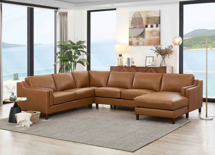 Isla Cognac Leather Modular Sectional