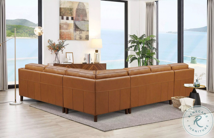 Isla Cognac Leather Modular Sectional