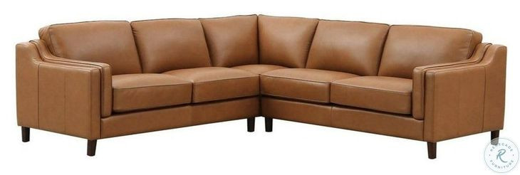 Isla Cognac Top Grain Leather Sectional