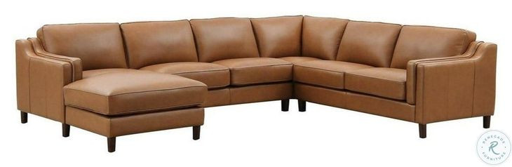 Isla Cognac Top Grain Leather LAF Chaise Sectional