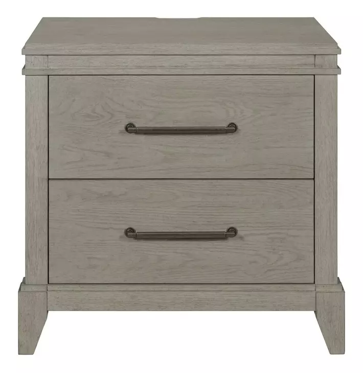 Newbury Sanctuary White 2 Drawer Nightstand with USB Charging
