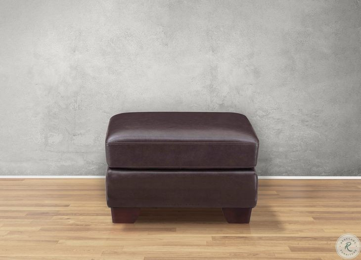 Kathleen Caramel Brown Leather Upholstered Rectangular Ottoman