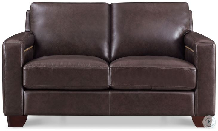 Kathleen Brown Leather 60" Loveseat with Nailhead Trim