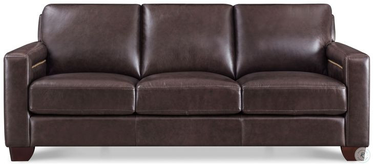 Kathleen Brown Leather 84" Sofa with Nailhead Trim
