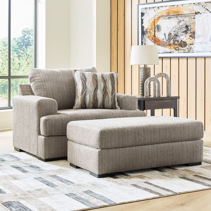 Jasmine Grove Fossil Upholstered Chair and A Half with Pillow