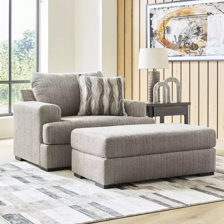 Jasmine Grove Fossil Upholstered Chair and A Half with Pillow