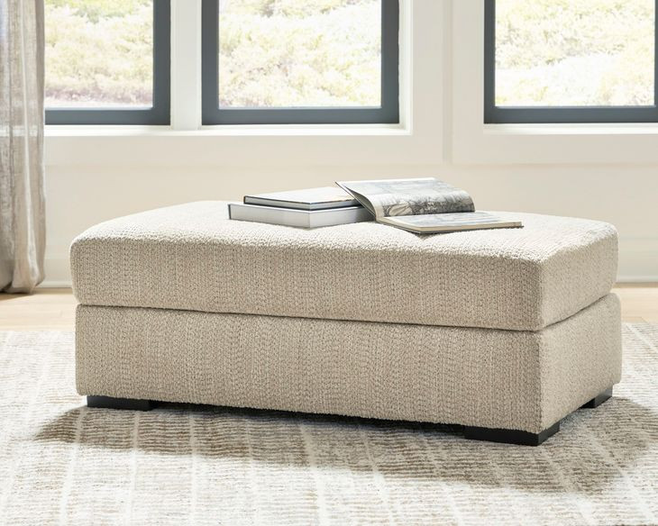 Jasmine Grove Oatmeal Upholstered Rectangular Ottoman