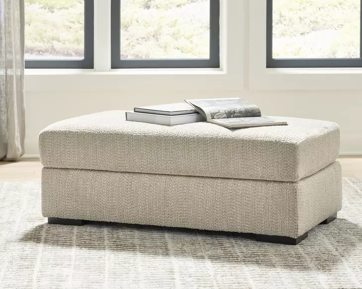 Jasmine Grove Oatmeal Upholstered Rectangular Ottoman