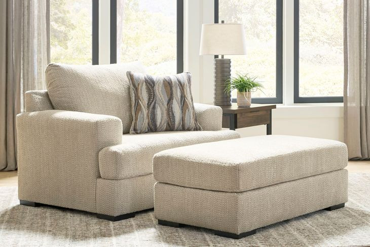 Jasmine Grove Oatmeal Upholstered Chair and A Half with Pillow