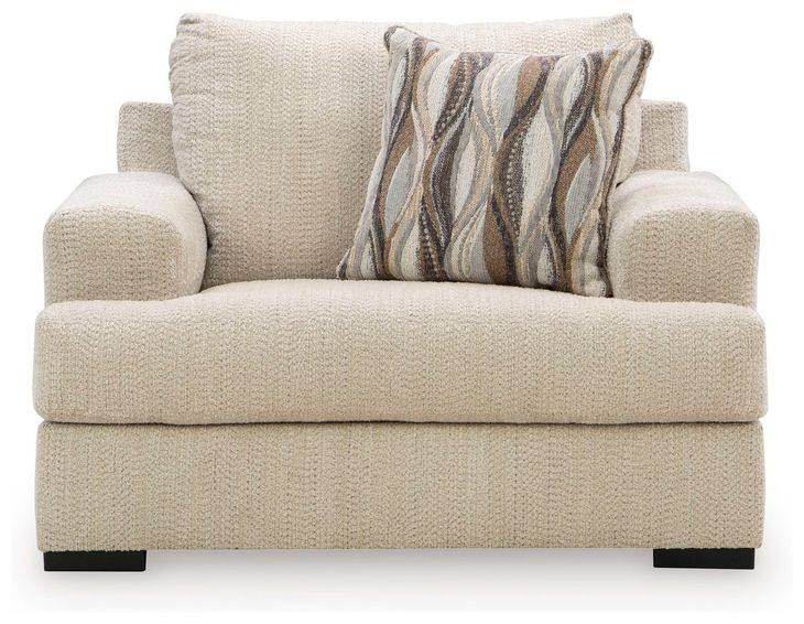Jasmine Grove Oatmeal Upholstered Chair and A Half with Pillow