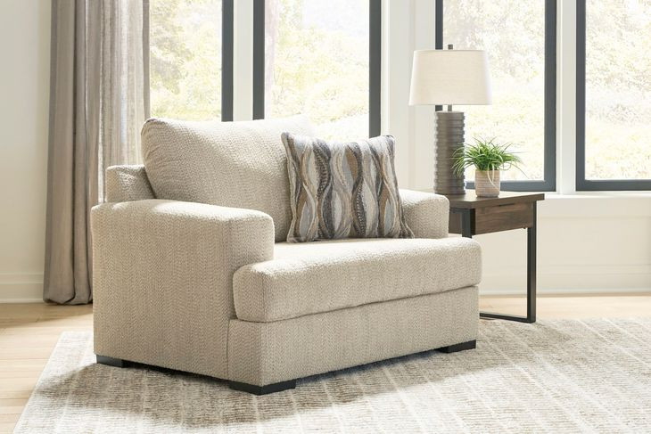 Jasmine Grove Oatmeal Upholstered Chair and A Half with Pillow