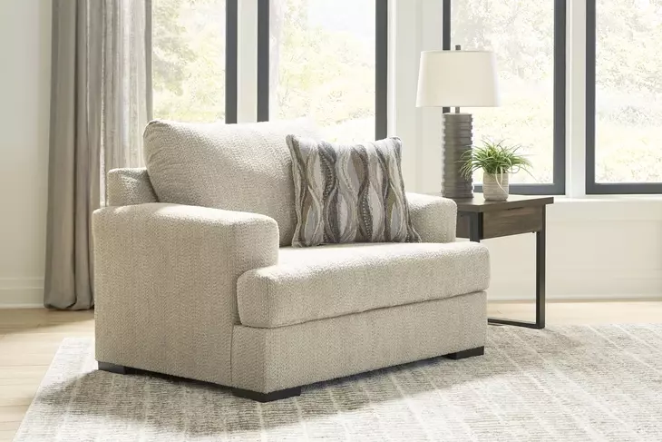 Jasmine Grove Oatmeal Upholstered Chair and A Half with Pillow