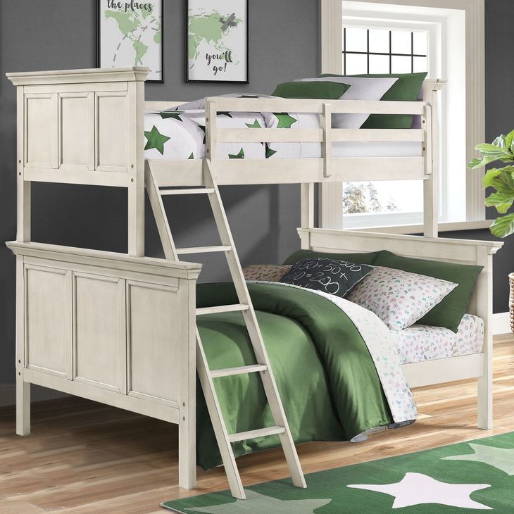San Mateo Youth Rustic White Twin Over Full Bunk Bed