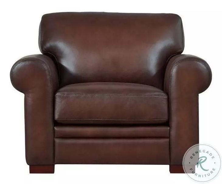 Danforth Caramel Leather Upholstered Accent Chair