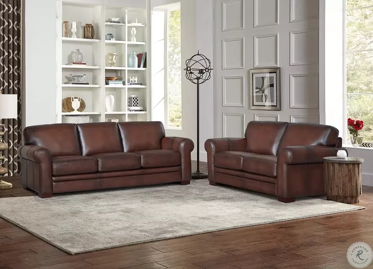Danforth Caramel Leather 70" Loveseat