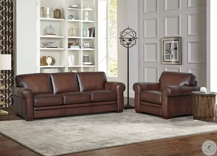 Danforth Caramel Leather 95" Sofa