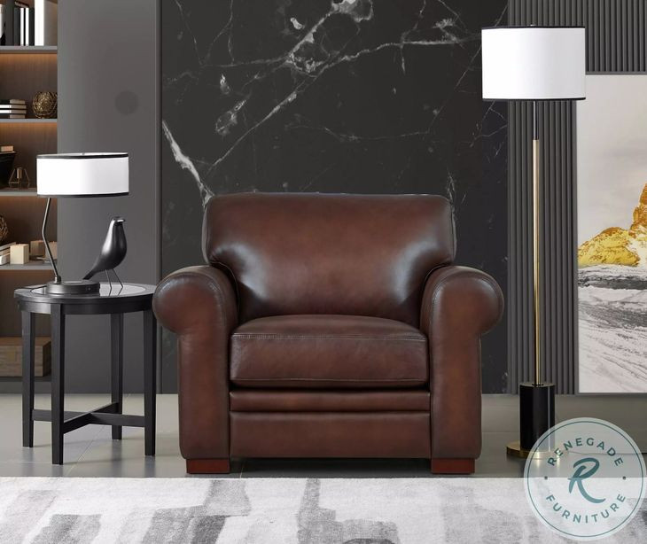 Danforth Caramel Leather Upholstered Accent Chair