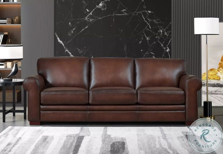 Danforth Caramel Leather 95" Sofa