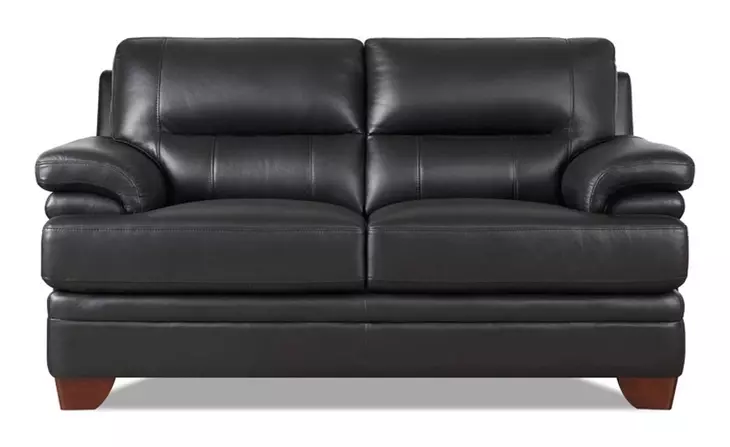 Calizor Black Leather 66" Loveseat