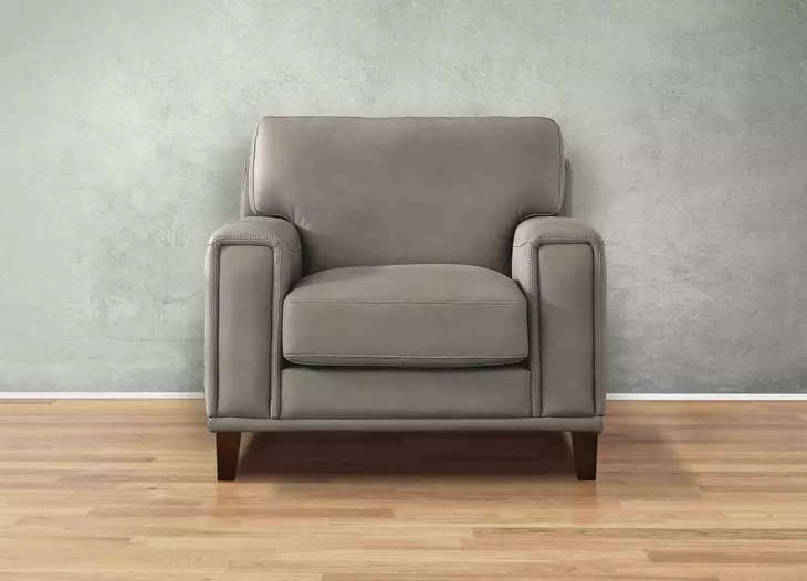 Halwyn Stone Leather Upholstered Accent Chair