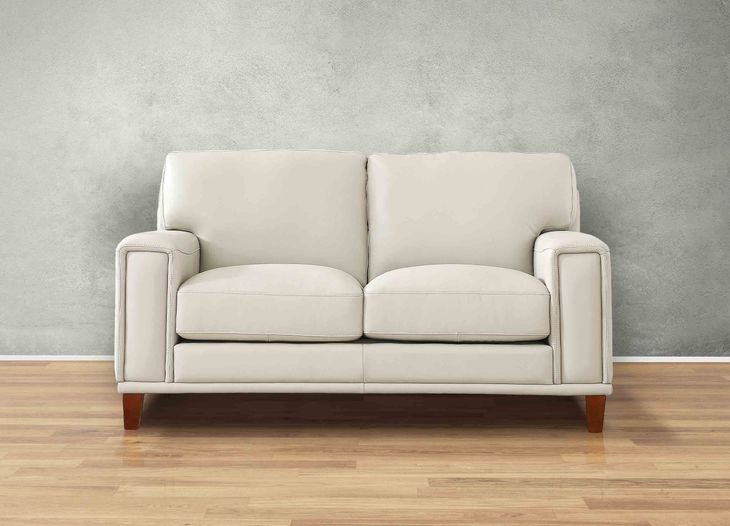 Halwyn Vanilla Leather 65" Loveseat