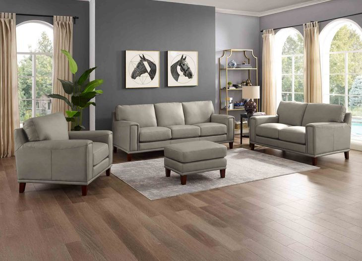 Halwyn Stone Leather Living Room Set