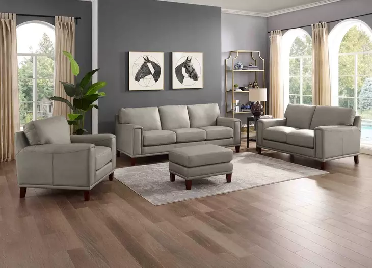 Halwyn Stone Leather Living Room Set