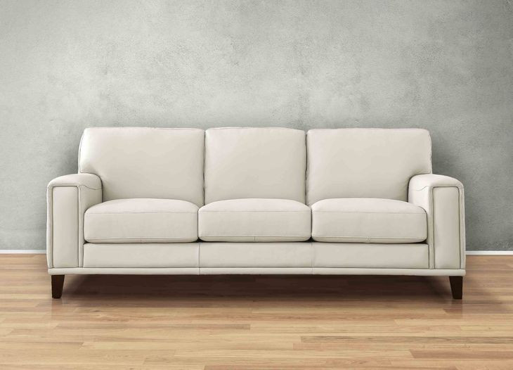 Halwyn Vanilla Leather 89" Sofa