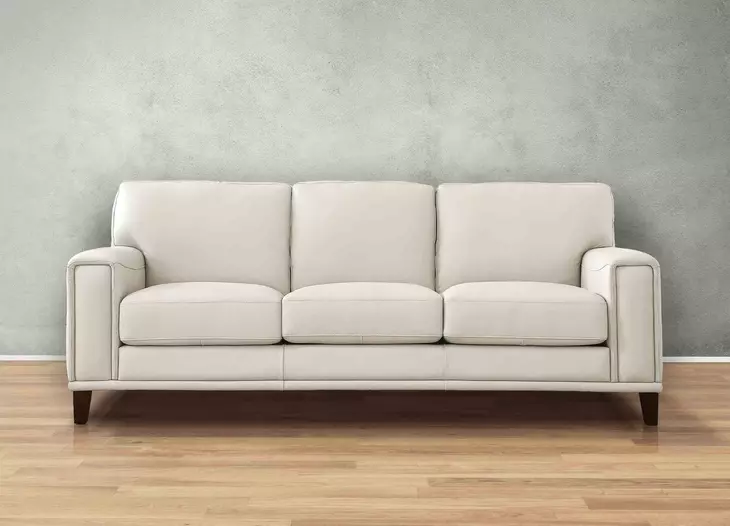 Halwyn Vanilla Leather Living Room Set