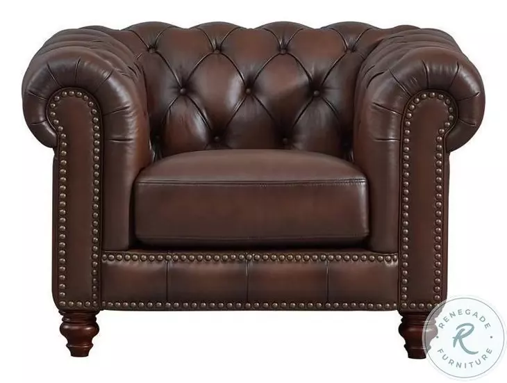 Waverly Caramel Top Grain Leather Chair