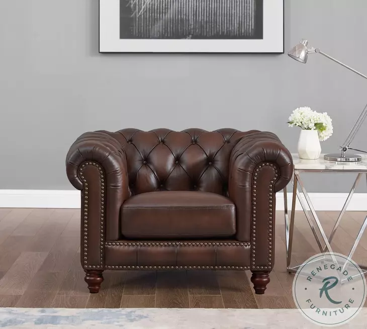 Waverly Caramel Top Grain Leather Chair