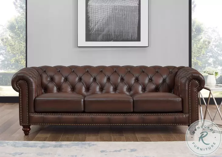 Waverly Caramel Top Grain Leather Sofa