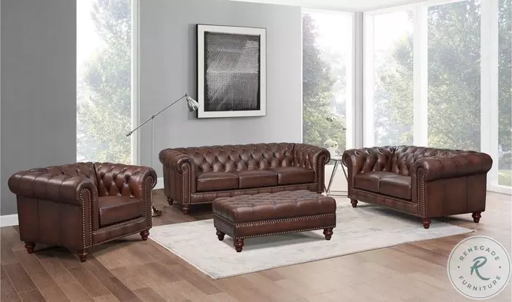 Waverly Caramel Top Grain Leather Sofa