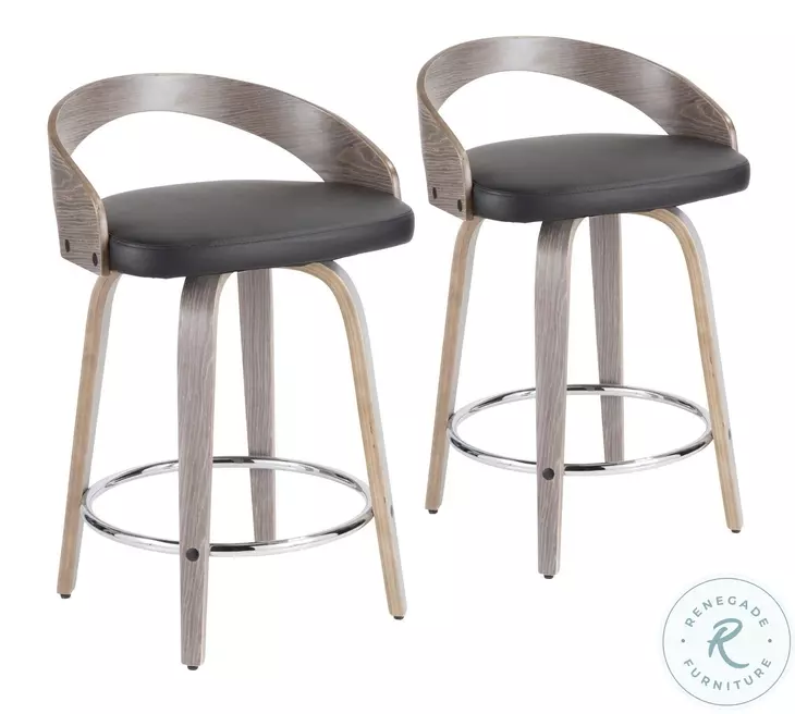 Grotto Black Counter Height Stool Set Of 2
