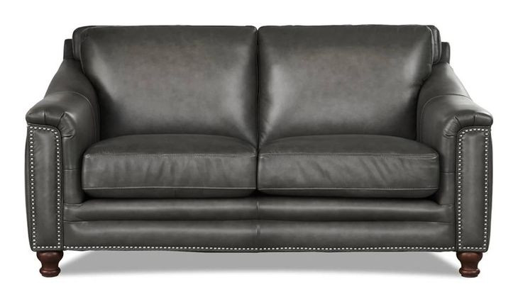 Bexley Ash Leather 67" Loveseat with Nailhead Trim