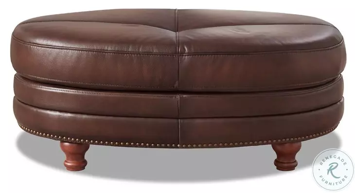 Bexley Caramel Top Grain Leather Ottoman