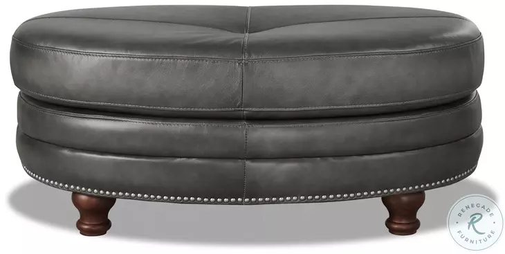 Bexley Ash Top Grain Leather Ottoman