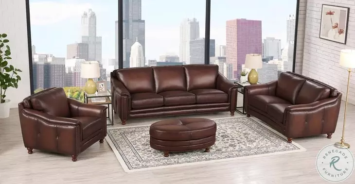Bexley Caramel Top Grain Leather Loveseat
