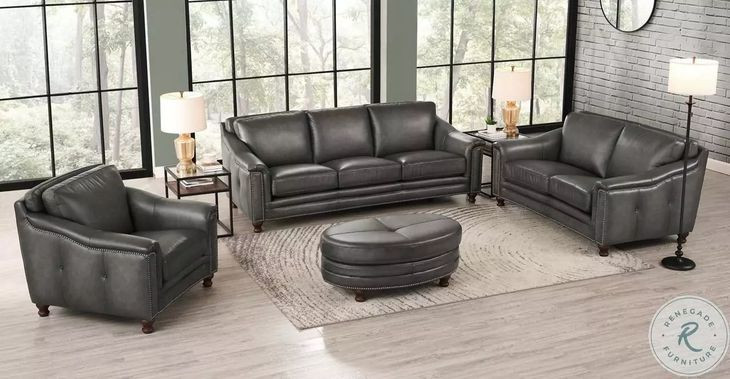 Bexley Ash Leather Living Room Set